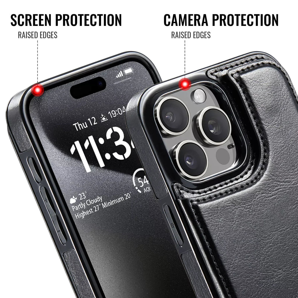 Wallet Card Holder Case for iPhone 16 15 14 13 12 11 Pro Max XS XR Leather Cover