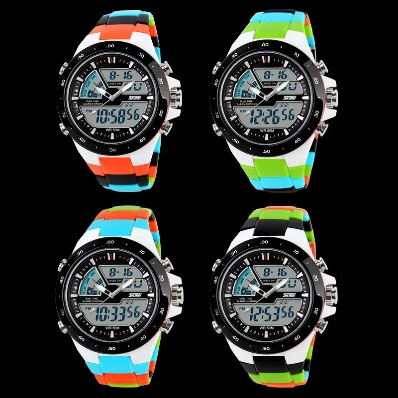 SKMEI 1016 Men Fashion Casual Alarm Clock Waterproof Military Chrono Dual Display Wristwatches Relogio Masculino Sport Watch