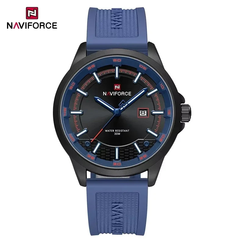 NAVIFORCE Men Business Watch Silicone Strap Wristwatches Quartz Casual Men's Watches Date Luminous Waterproof Original Clock