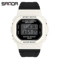 SANDA 293  Waterproof Watch Fashion Brand Ladies Watches For Women Sport Digital Wristwatches Female Clock LED Display 50m