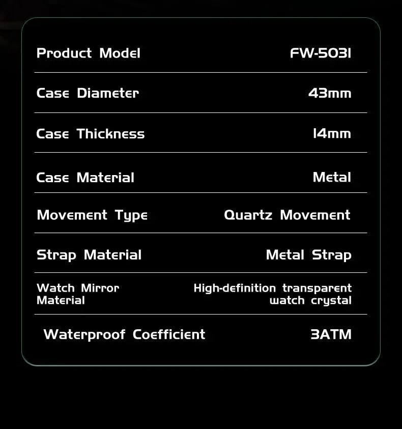 Mark Fairwhale 5031 Fashion Quartz Watches for Man Creative Rotating Dial Luminous Waterproof Steel Strap Casual Men Wristwatch