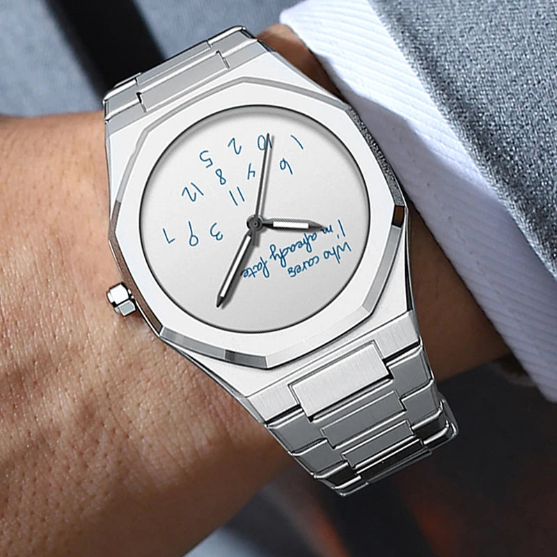 Fashion Luxurious Exquisite Elegant Men's Watch Classic Business Casual  Arabic Digital Steel strip Waterproof Noctilucent Watch
