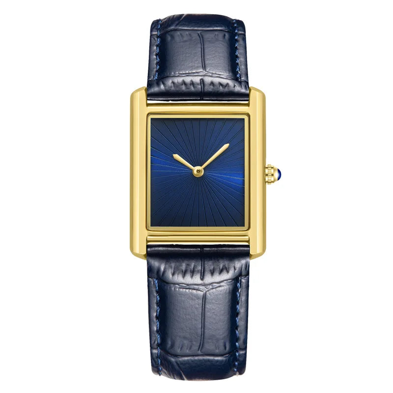 New Classic Square Watch for Men Women Simple Two-Hand Design Fashion Leather Strap Waterproof Quartz Wristwatches Drop Shipping