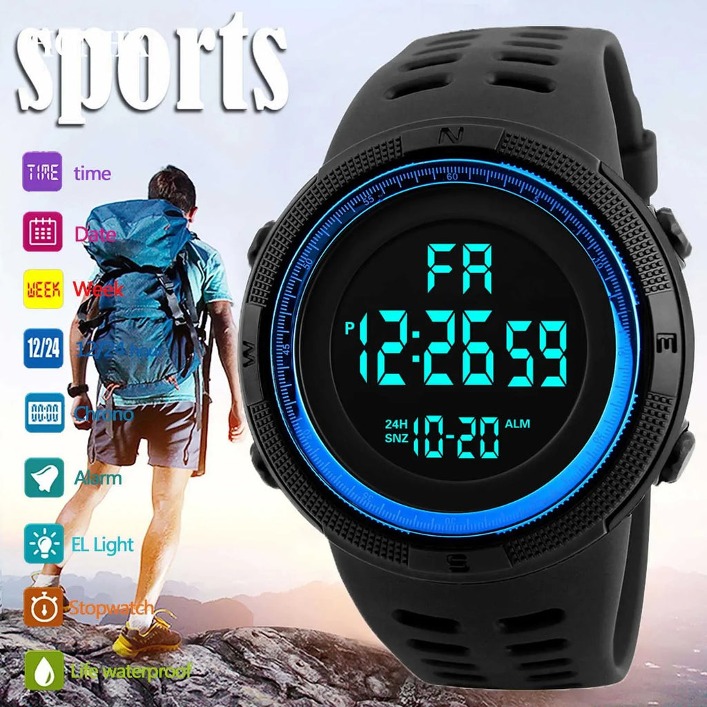 Men's Digital Watches Multifunction Military Men Sports Wristwatch Sweatproof Luminous Man Student Electronic Watch
