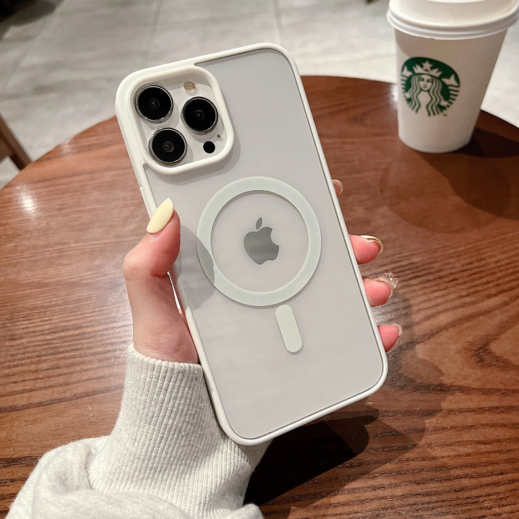 Colorful Transparent For Magsafe Magnetic Wireless Charging Case for iPhone 15 14 13 12 11 Pro Max Mini XS XR Hard Acrylic Cover