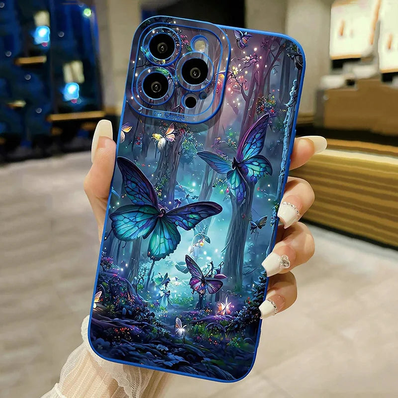 Case for iPhone 17 Glow In The Dark Butterfly Design Phone Case for iPhone 15 14 13 12 11 Pro Max 17 16 15 Pro 16E Cover