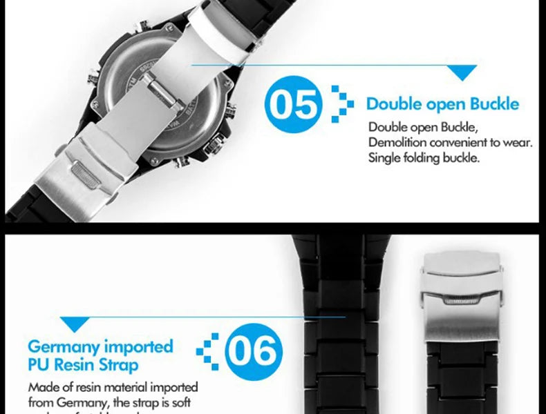 SKMEI 1016 Men Fashion Casual Alarm Clock Waterproof Military Chrono Dual Display Wristwatches Relogio Masculino Sport Watch