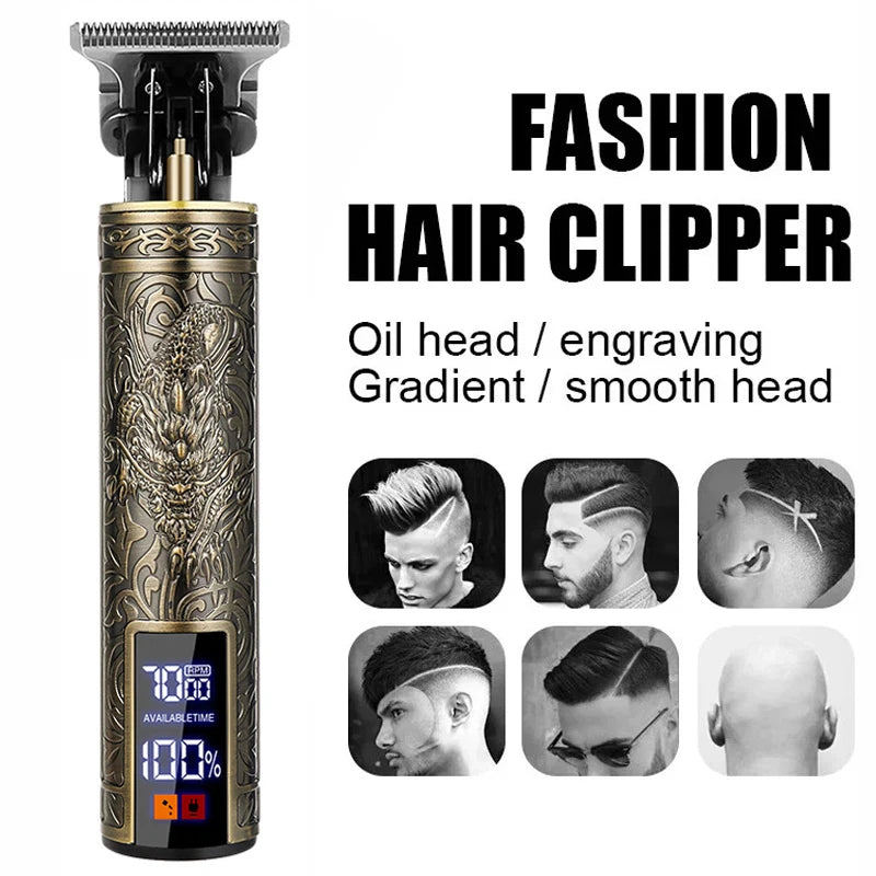 Carving Hair Clipper Professional Hair Cutting Machine Barber us Rechargeable Hair Trimmer Metal Haircut Machine Clipper for Men