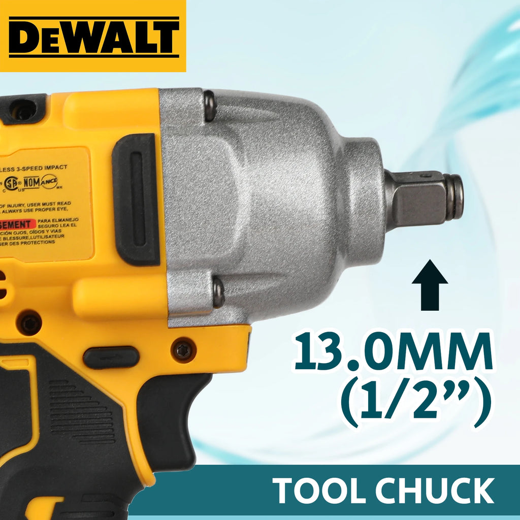 DEWALT US Brushless 1/2 Inch Impact Wrench High Torque Cordless Power Tool for Auto Repair/Construction Compatible with DeWalt 20V Battery