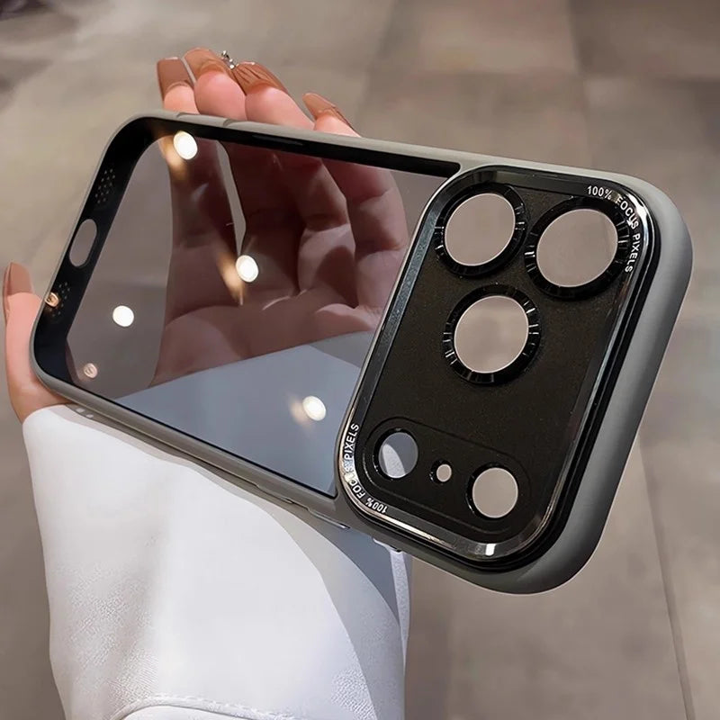 New Hard Acrylic Transparent Phone Case for iPhone 17 Air 14 15 16 Plus 12 13 17 Pro Max Lens Film Protection Shockproof Cover