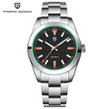 PAGANI DESIGN 2026 New Green Glass Men's Mechanical Watches Automatic Watch Men AR Sapphire crystal Stainless steel Wristwatch