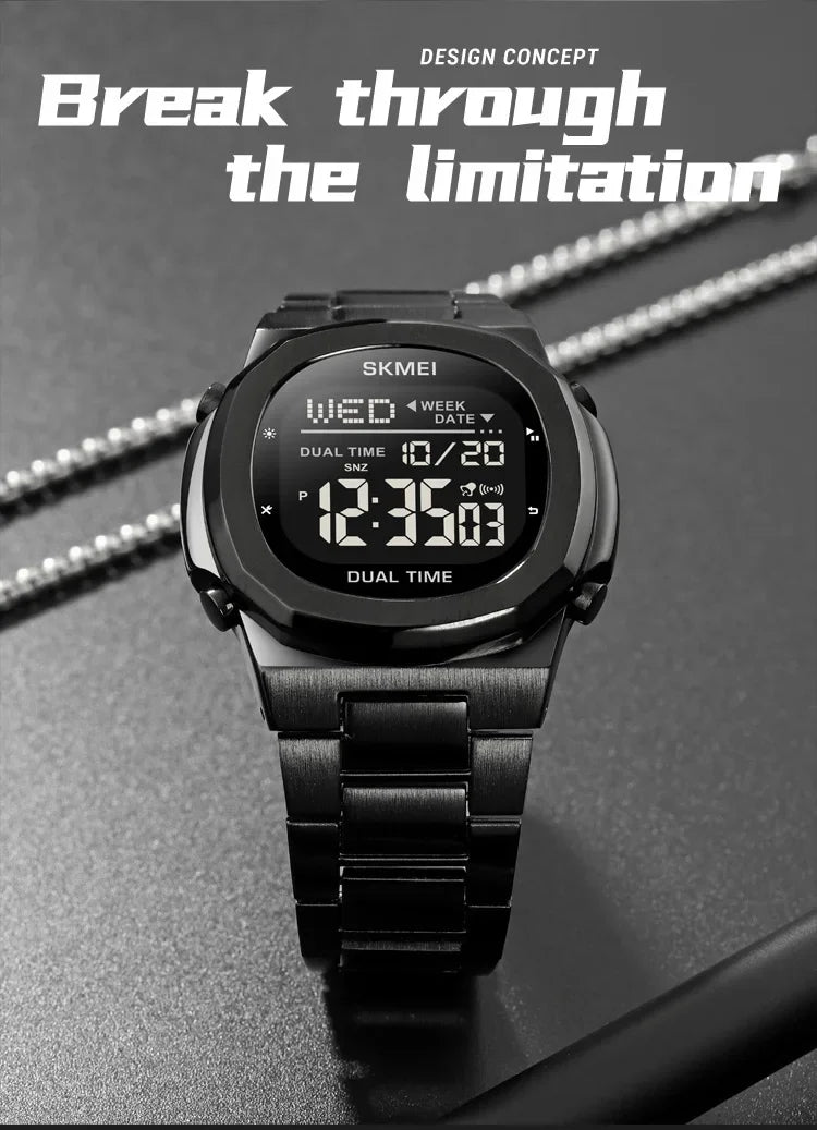SKMEI 2004 Alarm Date Clock  relojes para hombre Glow Stop Watch Multifunction Mens Waterproof Electronic Sport Watch Wristwatch