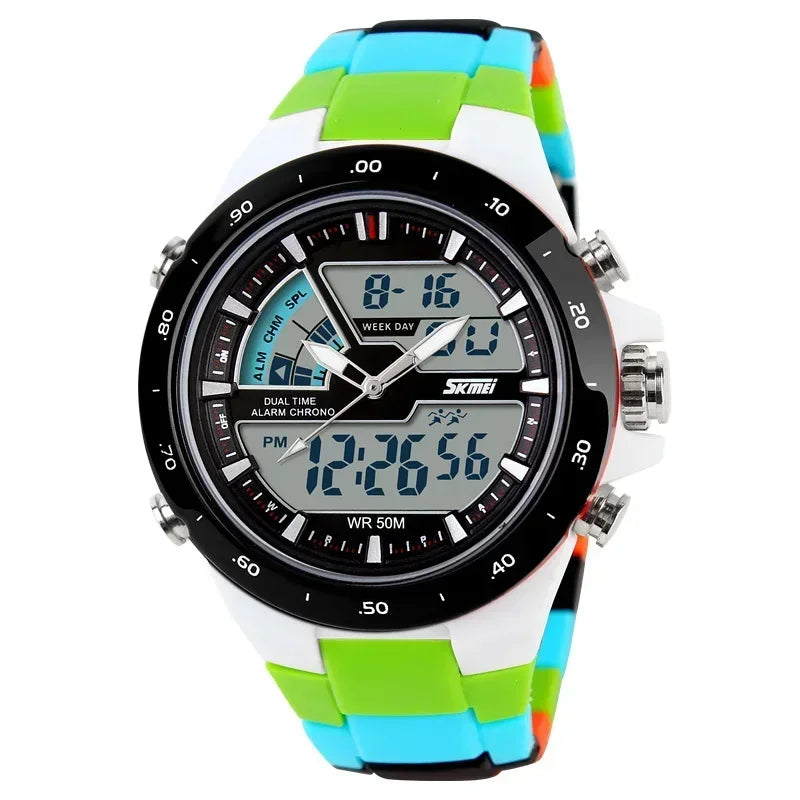 SKMEI 1016 Men Fashion Casual Alarm Clock Waterproof Military Chrono Dual Display Wristwatches Relogio Masculino Sport Watch