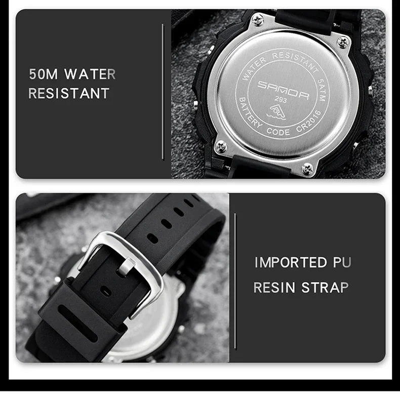 SANDA 293  Waterproof Watch Fashion Brand Ladies Watches For Women Sport Digital Wristwatches Female Clock LED Display 50m