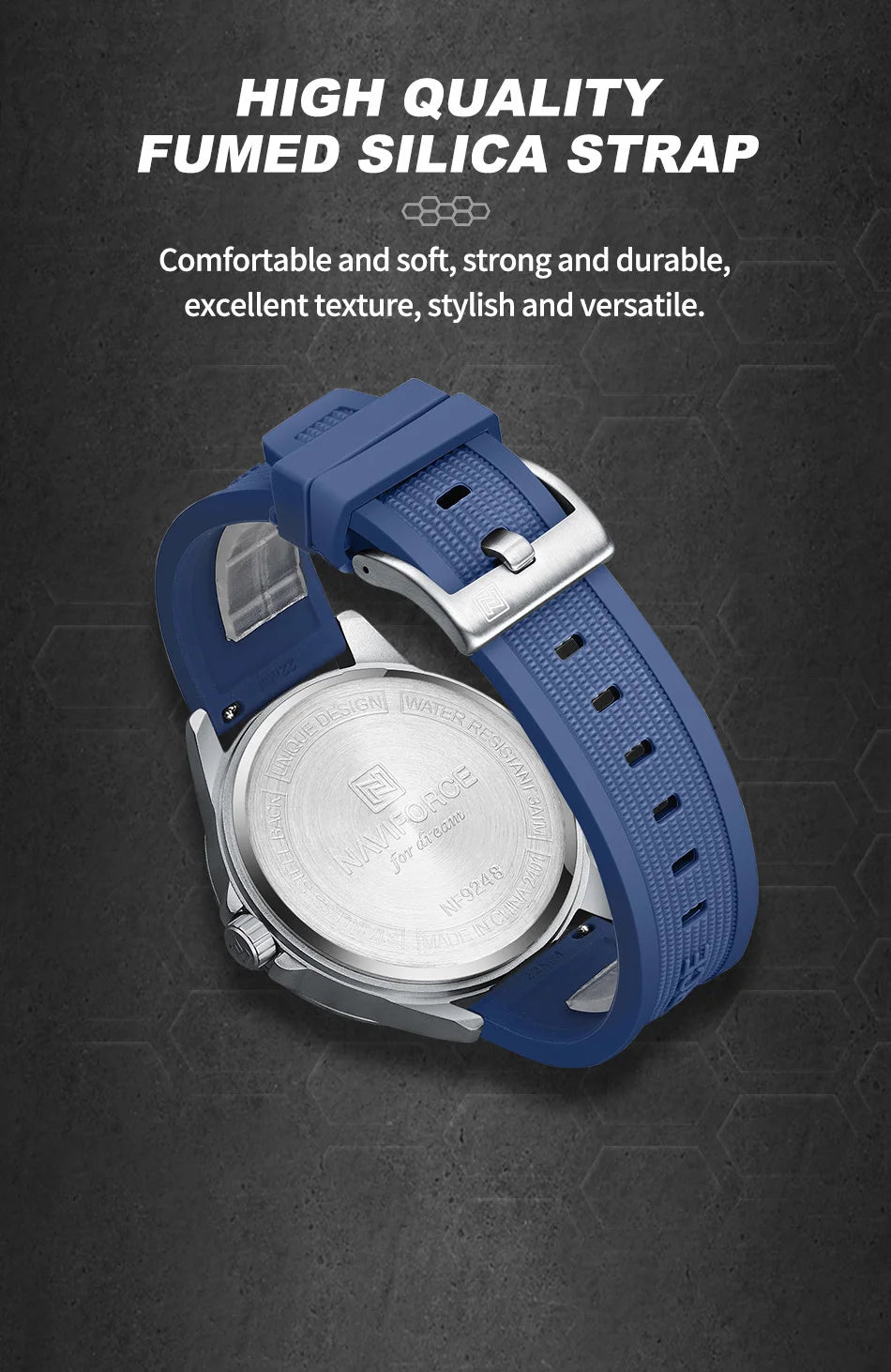NAVIFORCE Men Business Watch Silicone Strap Wristwatches Quartz Casual Men's Watches Date Luminous Waterproof Original Clock