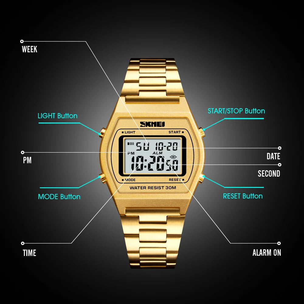 SKMEI Outdoor Sports Digital Wristwatch For Men Women Fashion Business Alarm Watch Military Electronic Watches Relogio Masculino