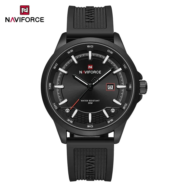 NAVIFORCE Men Business Watch Silicone Strap Wristwatches Quartz Casual Men's Watches Date Luminous Waterproof Original Clock
