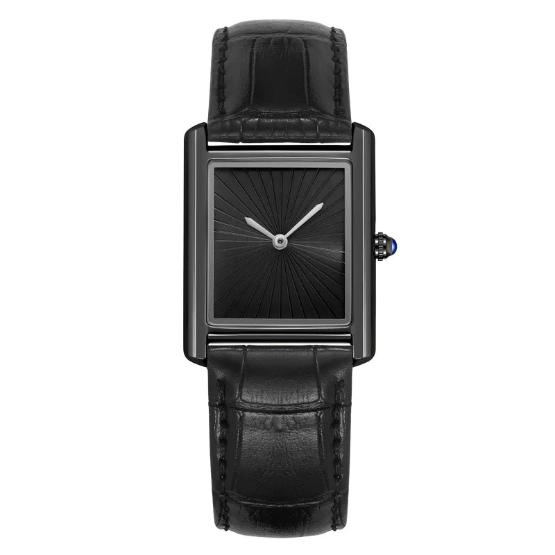 New Classic Square Watch for Men Women Simple Two-Hand Design Fashion Leather Strap Waterproof Quartz Wristwatches Drop Shipping