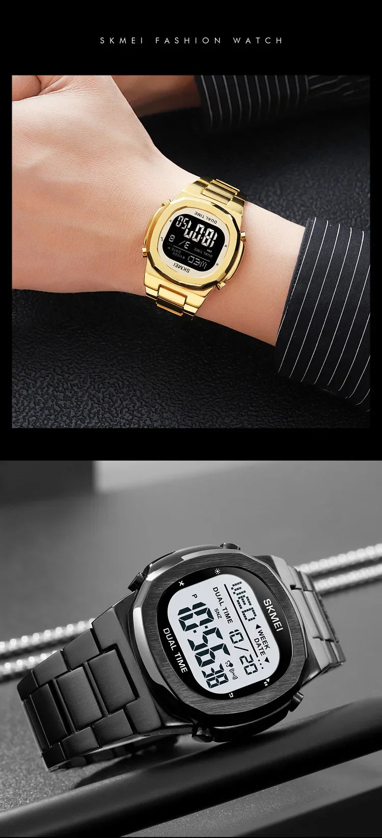 SKMEI 2004 Alarm Date Clock  relojes para hombre Glow Stop Watch Multifunction Mens Waterproof Electronic Sport Watch Wristwatch