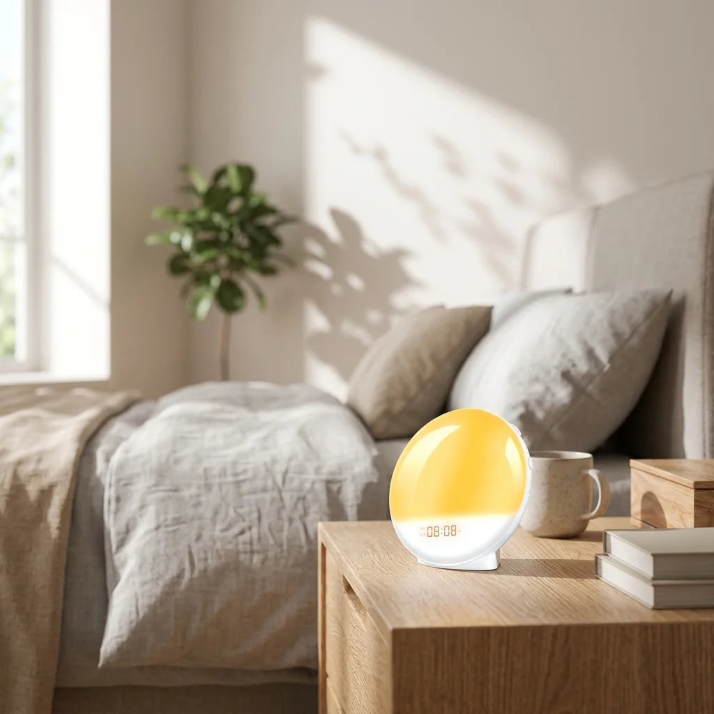 Sunrise Alarm Clock Wake Up Light Clock Sunrise/Sunset Simulation Digital Clock with Night Light FM Radio Desk Clocks