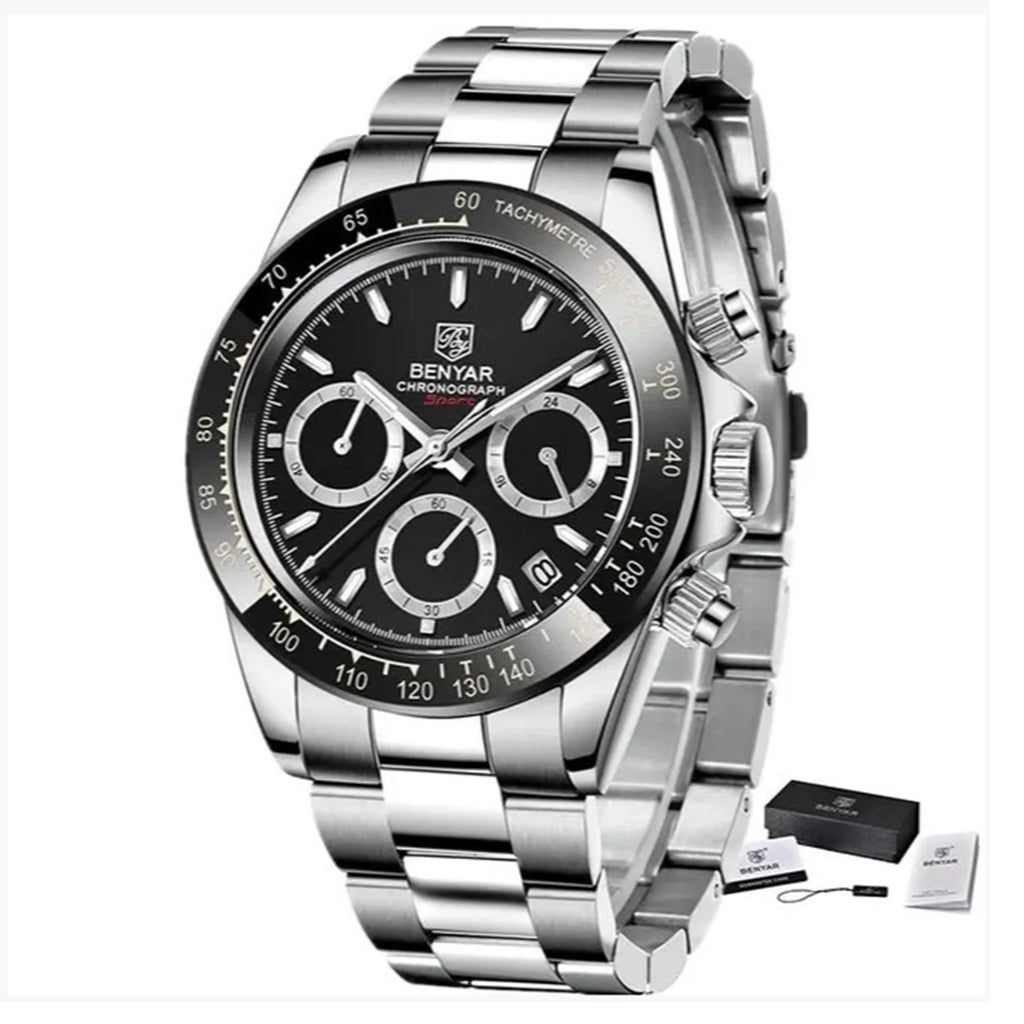 Relojes Hombre 2026 BENYAR New  Watches Men Luxury Brand Chronograph Male Sport Watches Waterproof Stainless Steel Quartz  Watch