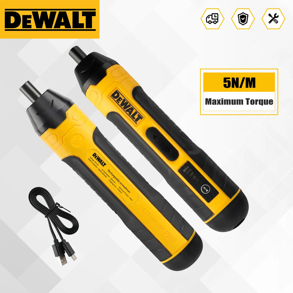 Dewalt us Cordless Electric Screwdriver | 3.6V 5N.m Torque | 1/4" Chuck | 1300mAh Li - ion Battery