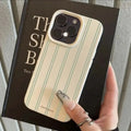 The Green Stripe Lichee Pattern Phone Case For iPhone 16 15 14 13 12 11 Pro Max 16 15 14 Plus Shockproof Silicone Phone Cover
