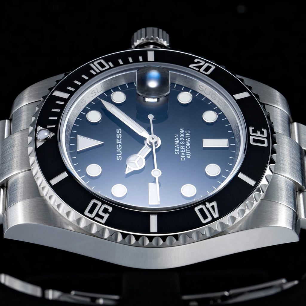 Sugess Watch of Men Diver NH35 Automatic Mechanical Wristwatch Date Sapphire Crystal Luminous Ceramic Bezel Waterproof 200M 2022
