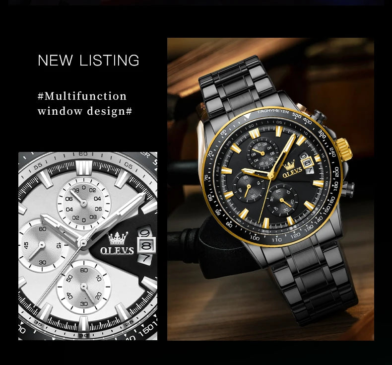 OLEVS TY705 Men Watch Luxury Waterproof Luminous Quartz Watch Multi functional Timing Watch Exclusive Sports Original Men Watch