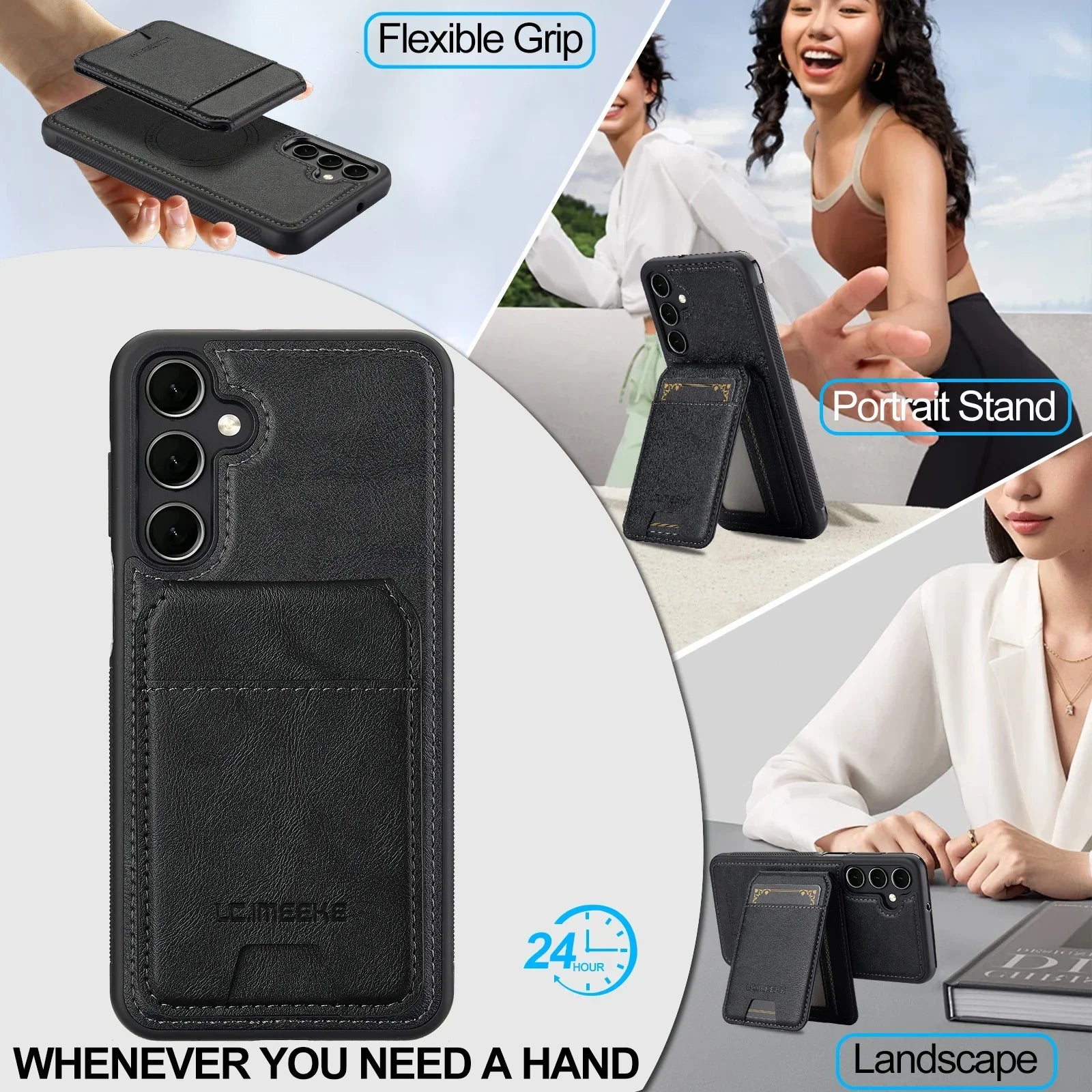 Detachable Leather Case For Samsung Galaxy S26 S25 Ultra S24 Plus S22 S21 FE A55 A35 A16 A36 A56 A15 A14 Card Wallet Phone Bag
