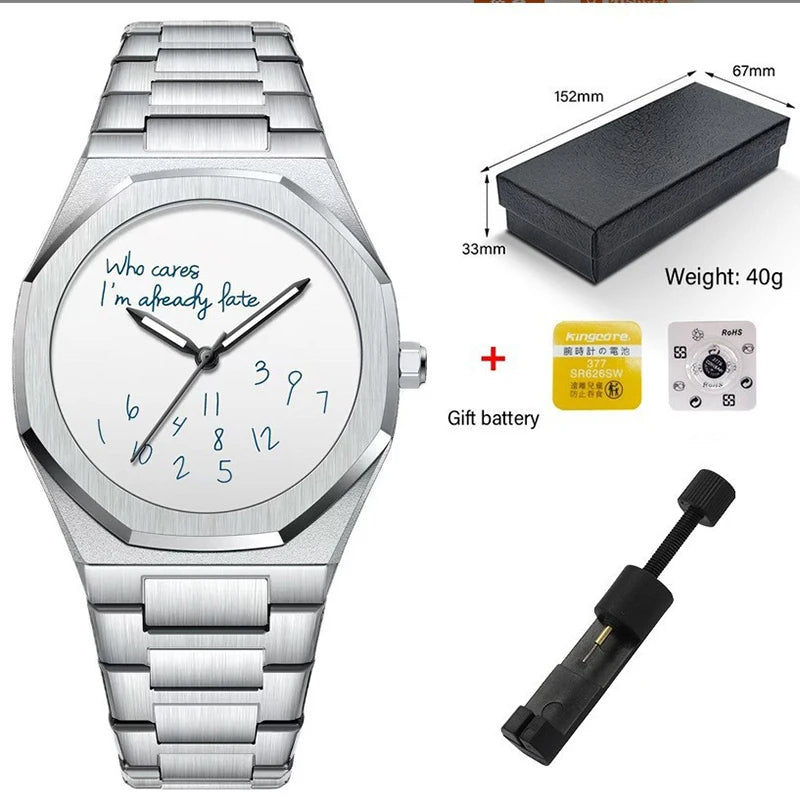 Fashion Luxurious Exquisite Elegant Men's Watch Classic Business Casual  Arabic Digital Steel strip Waterproof Noctilucent Watch