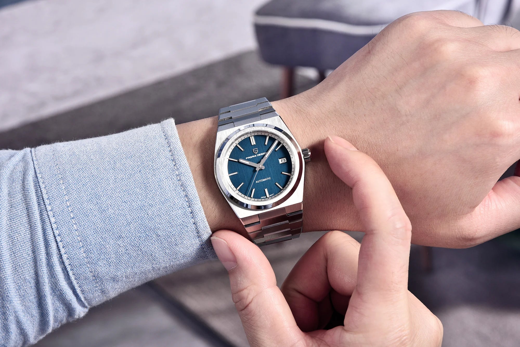 Pagani Design Men's Fashion Automatic Mechanical Watch Miyota8215 Luxury Sapphire AR Coated Stainless Steel Waterproof
