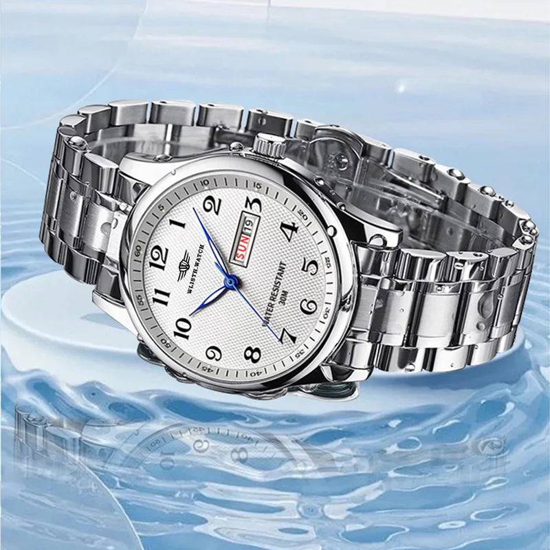 Vintage ultra-thin watch, atmospheric men's night light waterproof quartz watch, give gift