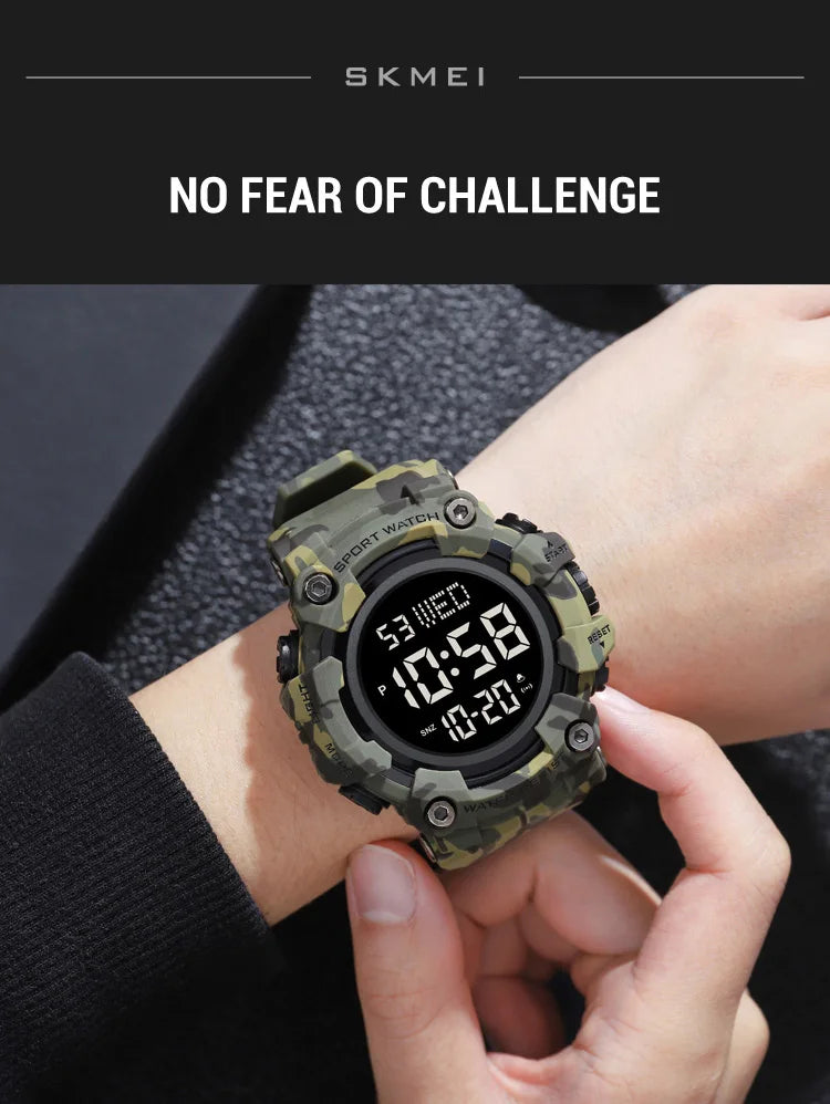 Skmei Luxury Fashion Sports Watches Men Waterproof Stopwatch Dual Time Digital Wristwatch Big Dial Clock Reloj Hombre