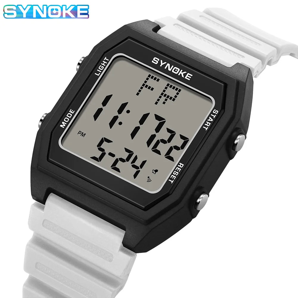 SYNOKE Digital Watches Men Military Sports Luminous Chronograph Waterproof Male Electronic Wrist Watches Square Watch