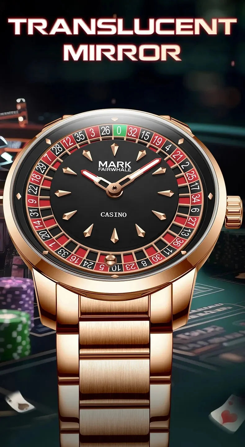 Mark Fairwhale 5031 Fashion Quartz Watches for Man Creative Rotating Dial Luminous Waterproof Steel Strap Casual Men Wristwatch