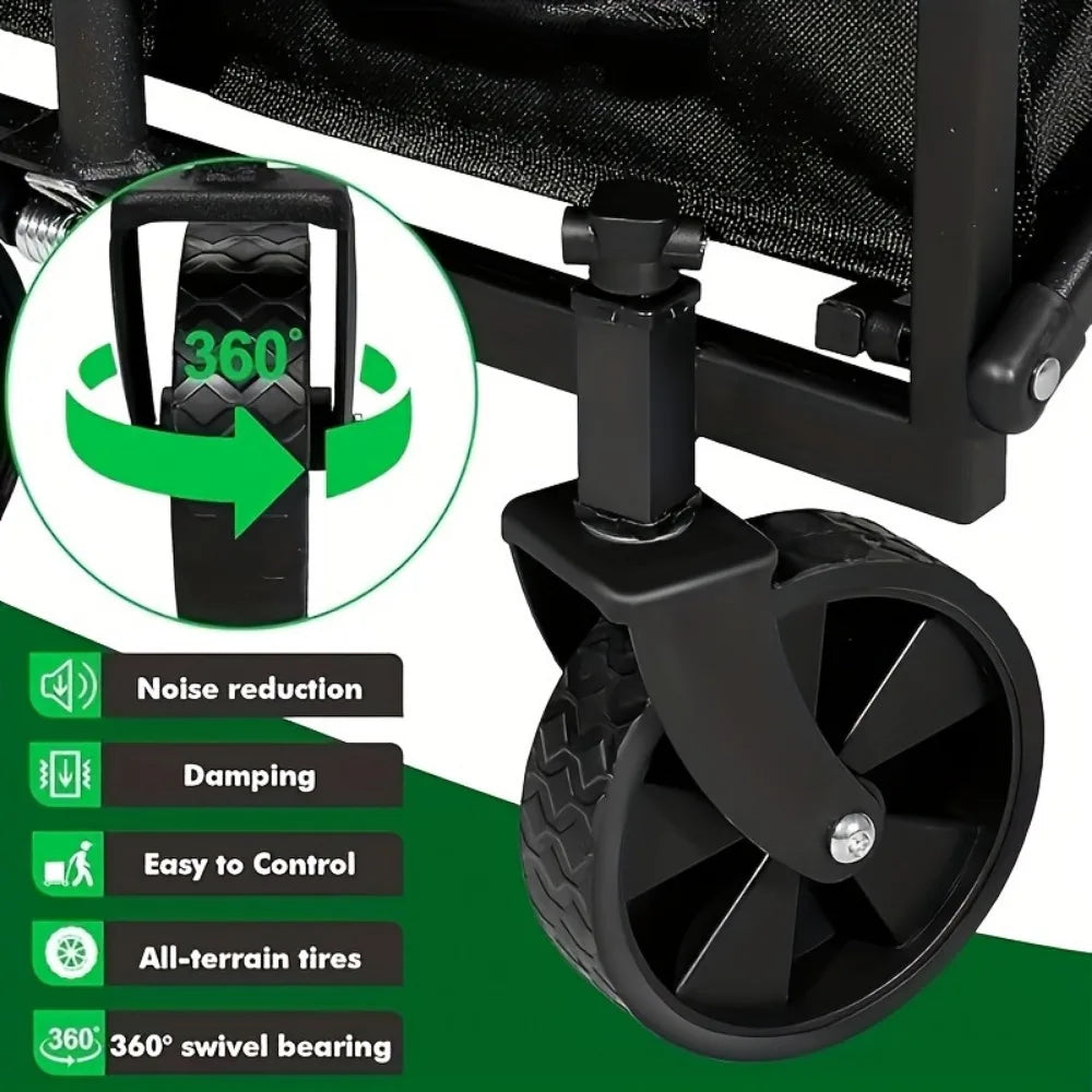 Cart Folding us Heavy Duty Foldable Trolley All Terrain Pet Cart With Aluminum Frame Large Wheels For Camping Shopping