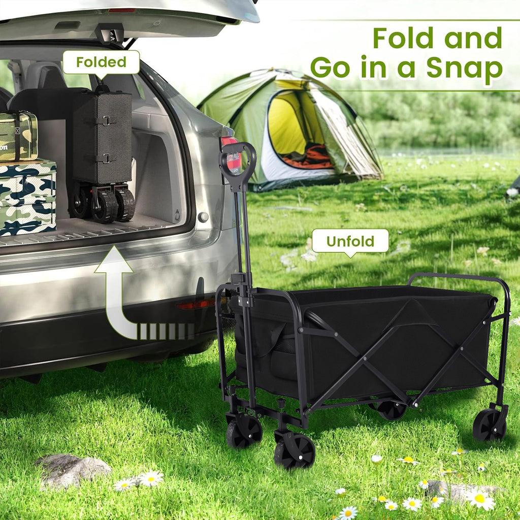 Cart Folding us Heavy Duty Wagon Carts Foldable, Portable Wagons for Groceries, Beach Cart with All-Terrain Wheels  Drink Holders, Utility Wagon