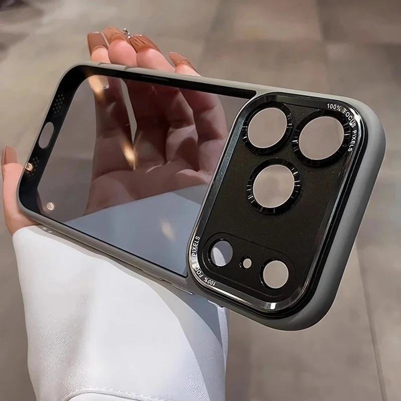 New Hard Acrylic Transparent Phone Case for iPhone 17 Air 14 15 16 Plus 12 13 17 Pro Max Lens Film Protection Shockproof Cover
