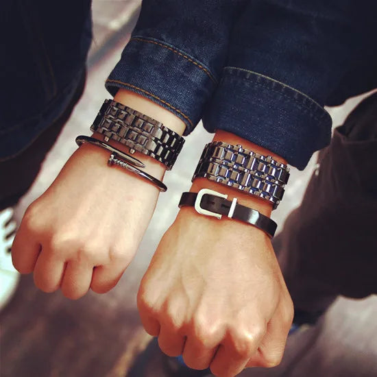 LED Lava Watch Steel Man Watches Hot Sales Fashion Digital Wristwatches For Men Dropshipping Electronic Watch relogios masculino
