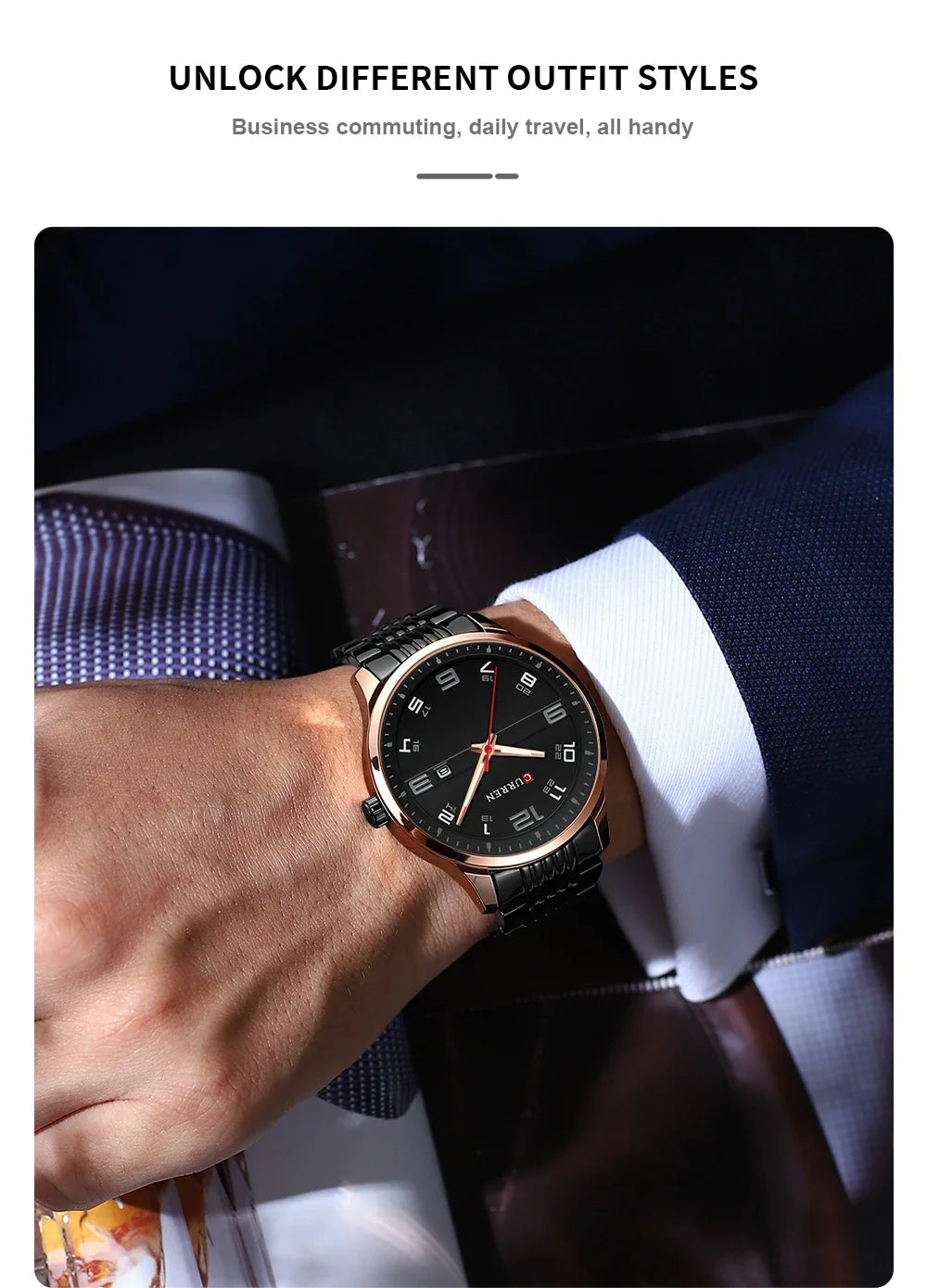 Men Fashion Casual Business Watches Men's Quartz Clock Male stainless steel Strap Wrist Watch Relogio