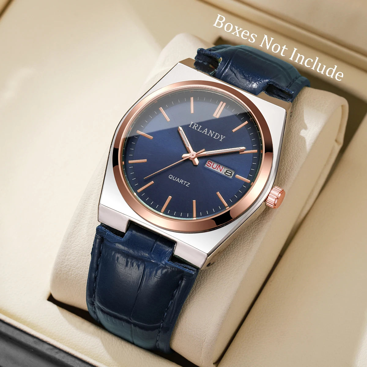 Fashion Men Business Watches Calendar Quartz Watch Casual Leather Strap Wristwatches Reloj Hombre（Without Box）