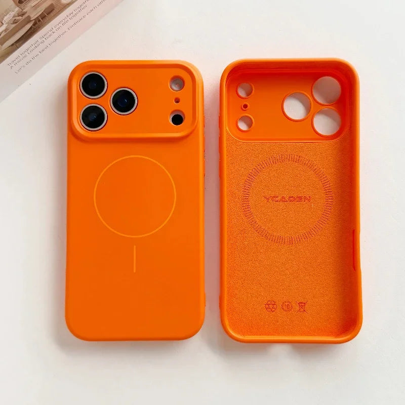 Luxury Liquid Silicone Case for iPhone 17 Air 16 16E 15 14 13 12 11 Pro Max Plus Soft For Magsafe Magnet Shockproof Matte Cover