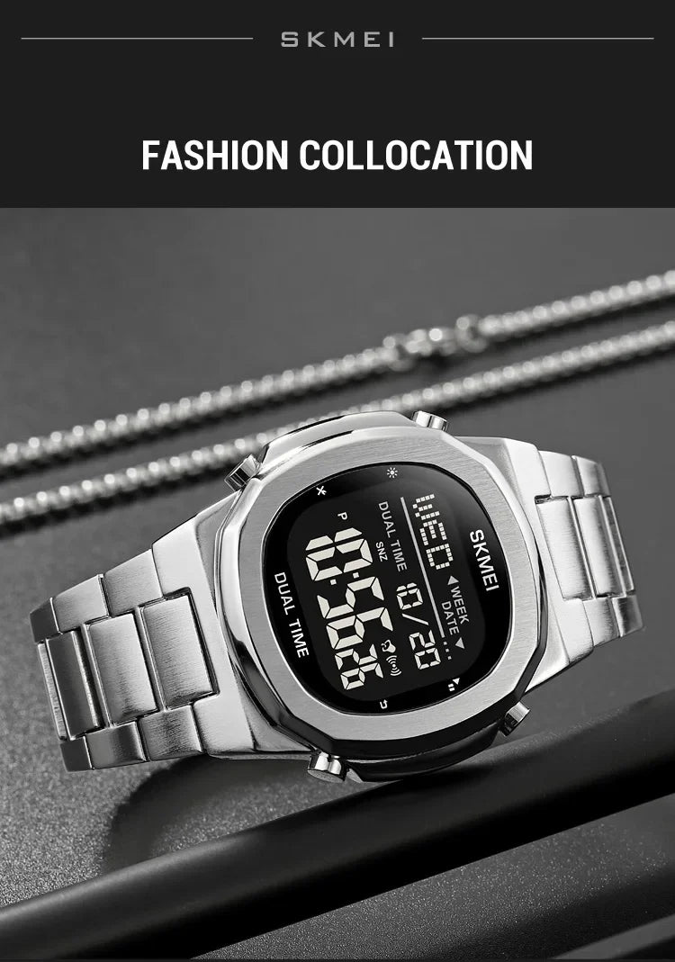 SKMEI 2004 Alarm Date Clock  relojes para hombre Glow Stop Watch Multifunction Mens Waterproof Electronic Sport Watch Wristwatch