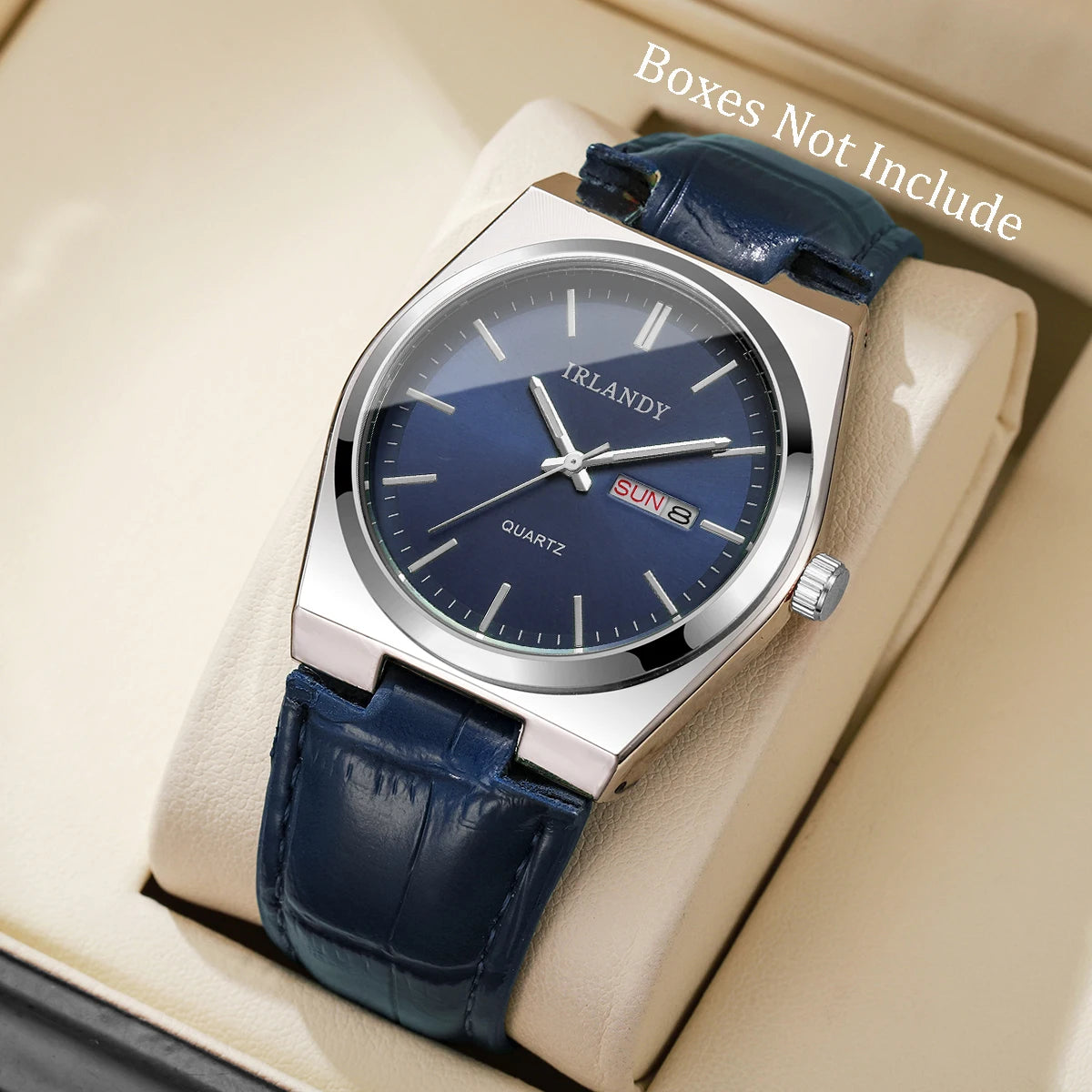 Fashion Men Business Watches Calendar Quartz Watch Casual Leather Strap Wristwatches Reloj Hombre（Without Box）