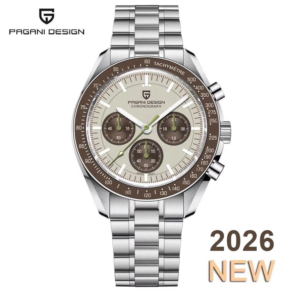 2026 New PAGANI DESIGN Moon V6 Men's Watches Luxury Quartz Watch For Man Chronograph VK63 Men Gift AR Sapphire Mirror Luminous
