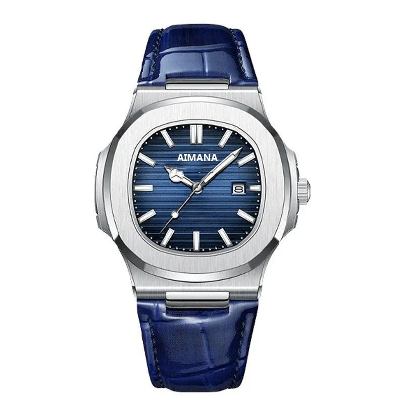 Fashion Business Luminous Calendar Quartz Watch 30MI Waterproof Leather Strap Wirstwatch Men Students Clocks Relogios Wholesale