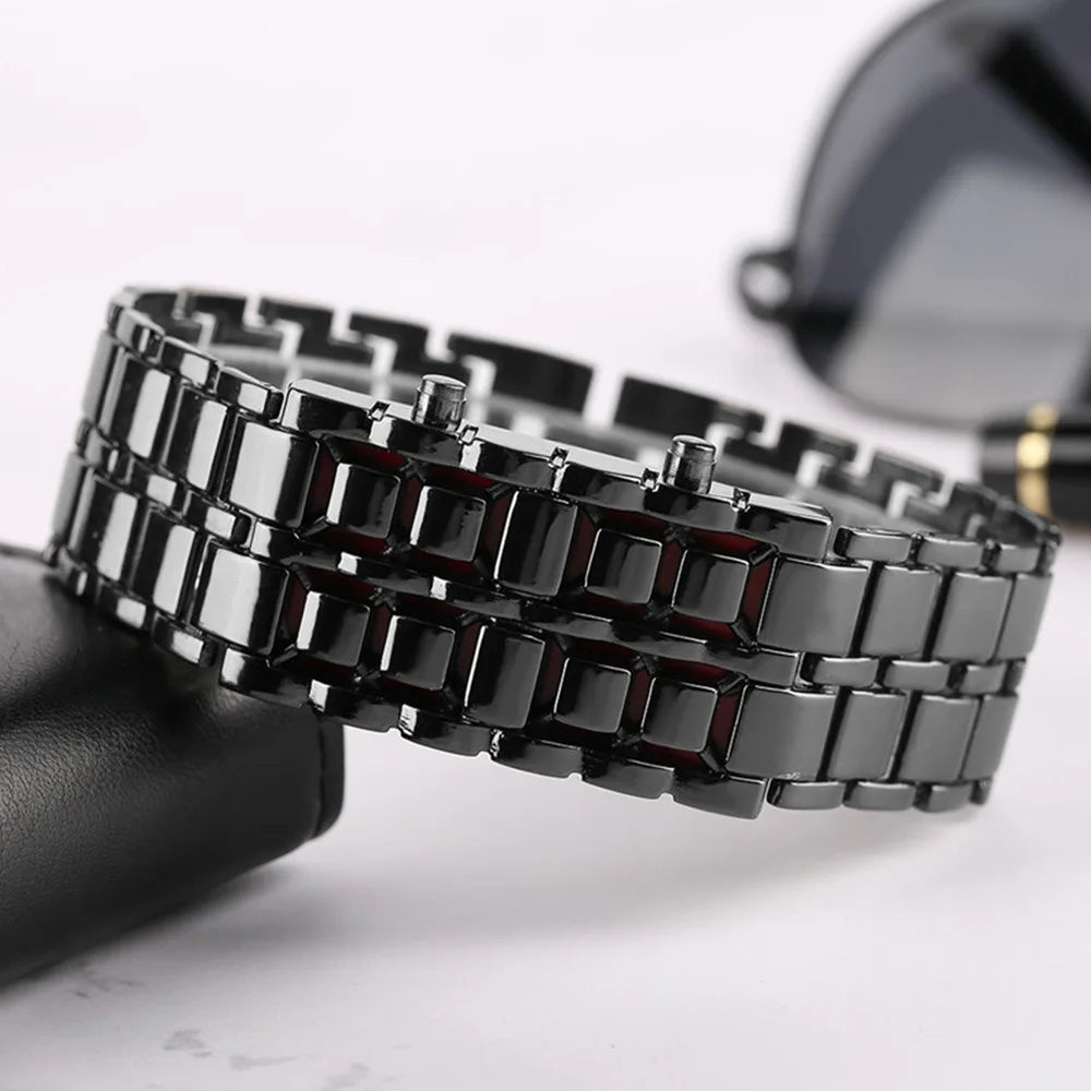 LED Lava Watch Steel Man Watches Hot Sales Fashion Digital Wristwatches For Men Dropshipping Electronic Watch relogios masculino
