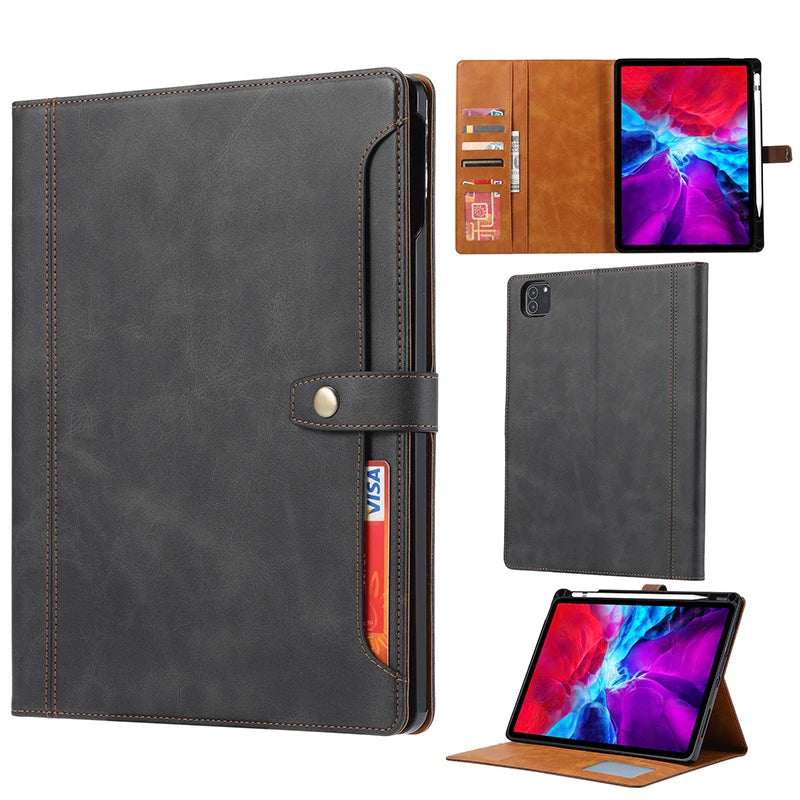 Luxury Flip Leather Book Case For iPad Pro 13 Pro 11 Air 11 Air 13 2024 Mini 7 6 Pro 12.9 Air 4 10.9 Cards Wallet Stands Cover