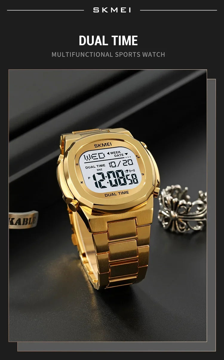 SKMEI 2004 Alarm Date Clock  relojes para hombre Glow Stop Watch Multifunction Mens Waterproof Electronic Sport Watch Wristwatch